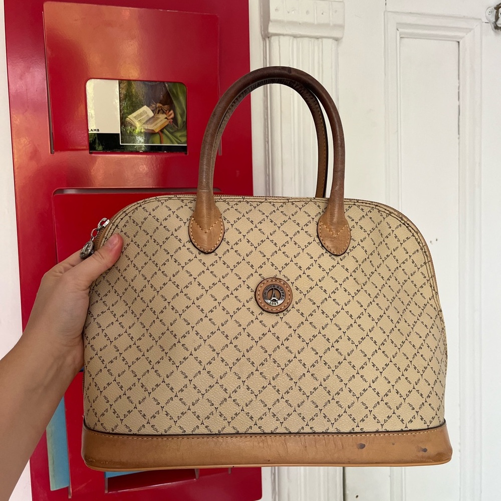 Elegant Beige and Brown Satchel